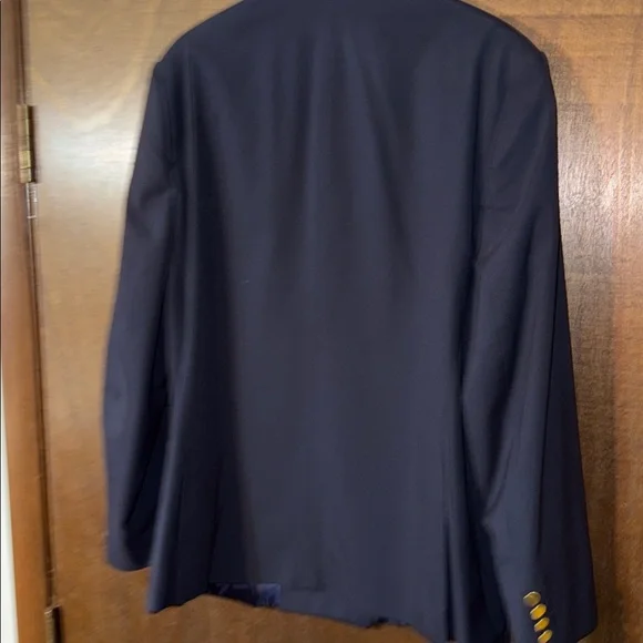 Mens 46r navy blue double breasted blazer with gold buttons - Picture 3 of 3
